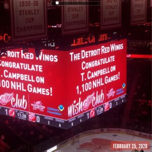 Congratulations Tunes by T Owner - T. Campbell on your 1,100th NHL Game as the Official DJ of the Detroit Red Wings.